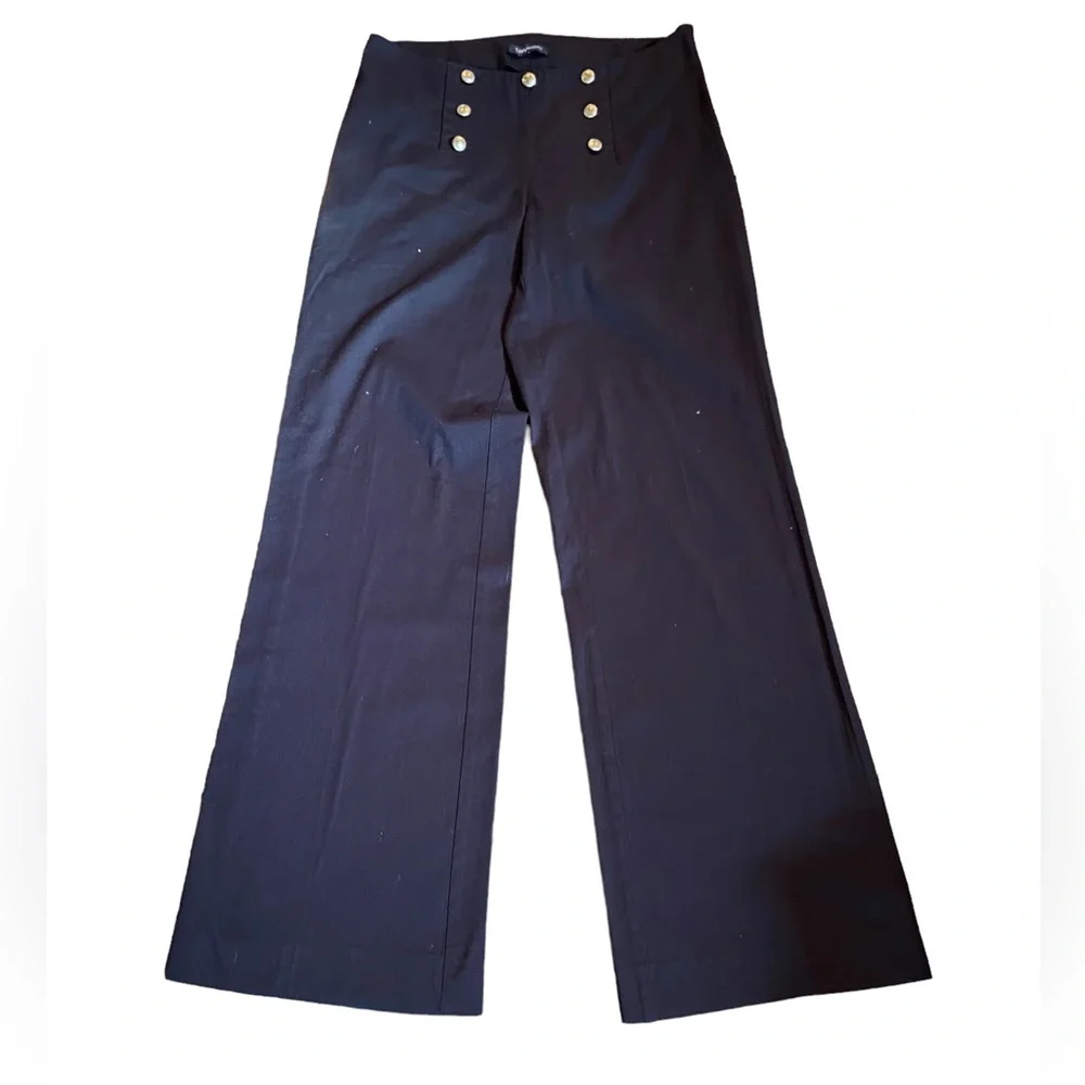 Sinequanone black wide legged dress pants with navel button details. Siz… - Picture 1 of 12